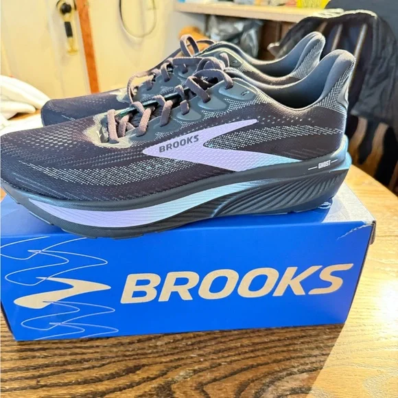 NWT Brooks Ghost 17 Grey/Clearwater/Purple - Picture 2 of 7
